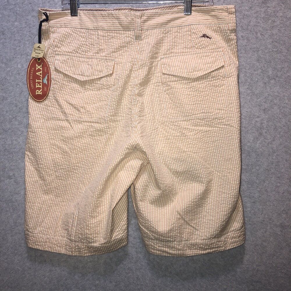NWT Tommy Bahama Stripe City Men's Shorts 36 Dress Orange Casual Lounge Golf - Picture 7 of 12
